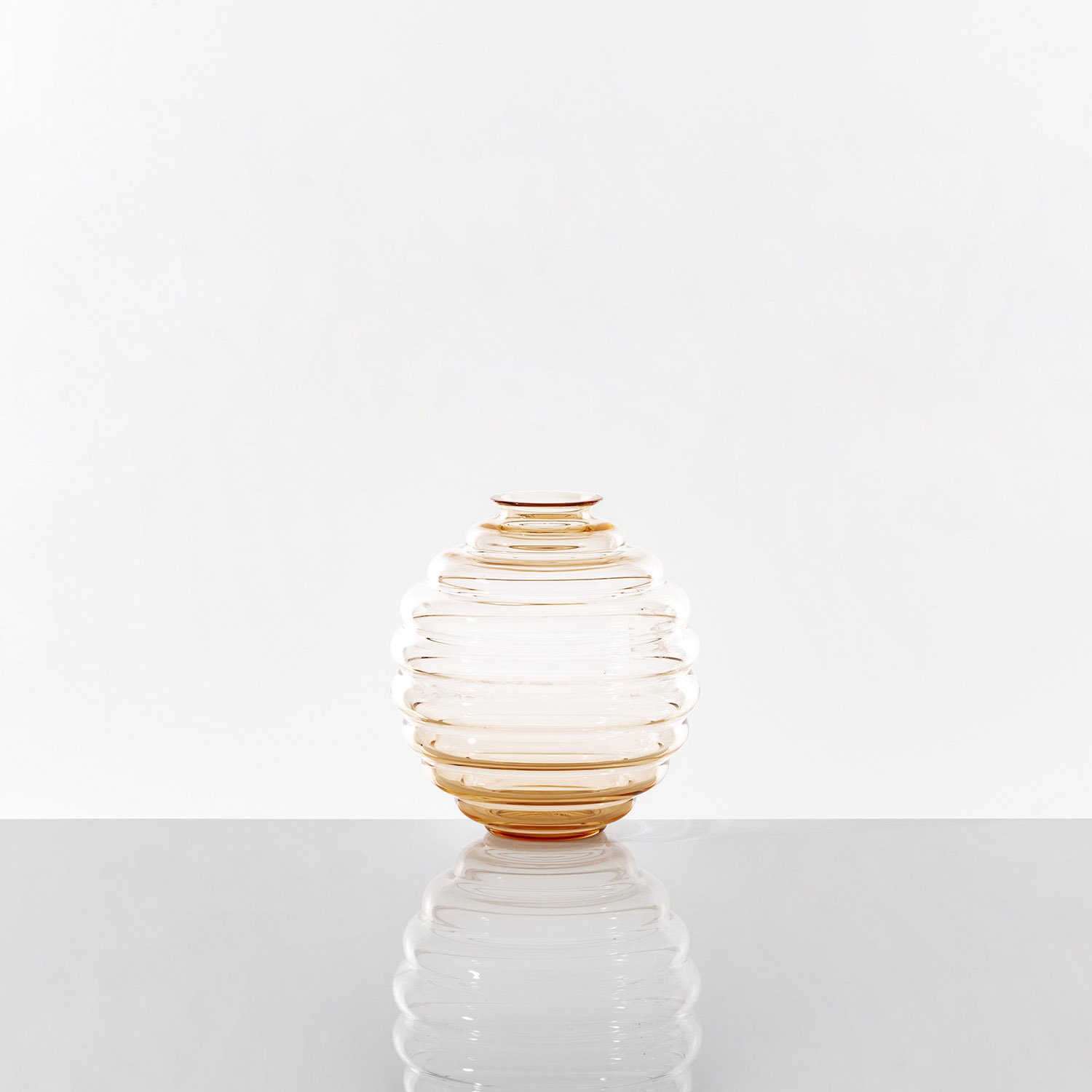 VENINI Deco vase in transparent Pesca colour