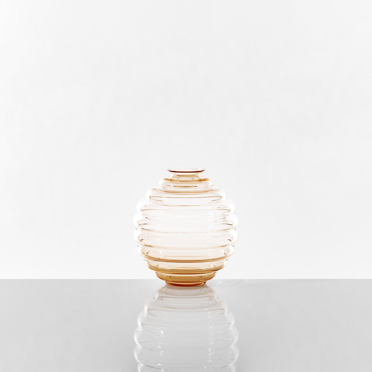 VENINI Deco vase in transparent Pesca colour
